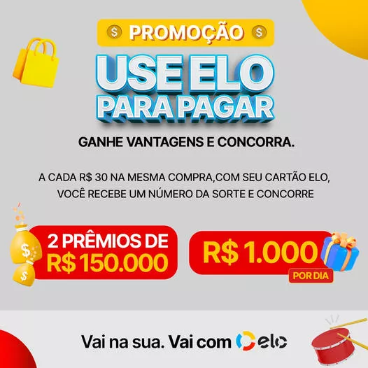 Use Elo E Concorra A 2 Prêmios De R$150 Mil E R$1.000/Dia